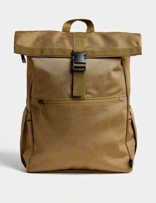 

Mens M&S Collection Recycled Polyester Scuff Resistant Rolltop Backpack - Camel, Camel