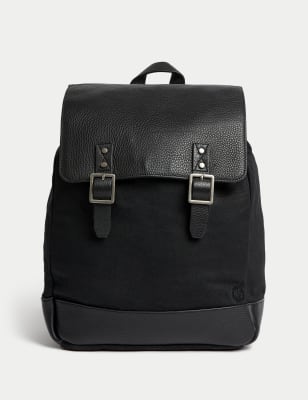 Leather & Cotton Backpack - KR