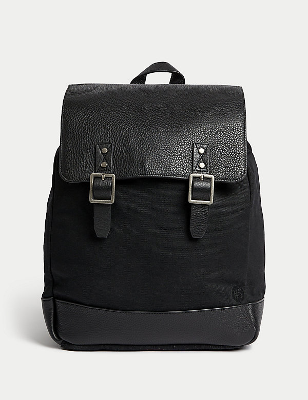 Leather & Cotton Backpack - GR