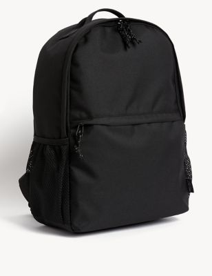 M&S Men's Recycled Polyester Pro-Tect Backpack - Black, Black,Green