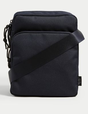 M&S Men's Recycled Polyester Pro-Tect Cross Body Bag - Navy, Navy