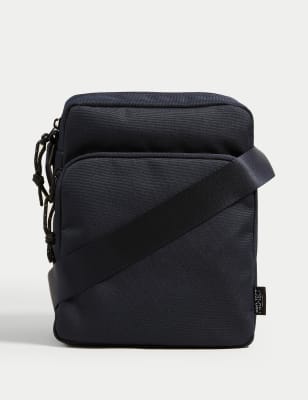 M&S Mens Recycled Polyester Pro-Tect Cross Body Bag - Navy