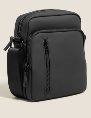 

Mens M&S Collection Rubberised Cross Body Bag - Black, Black