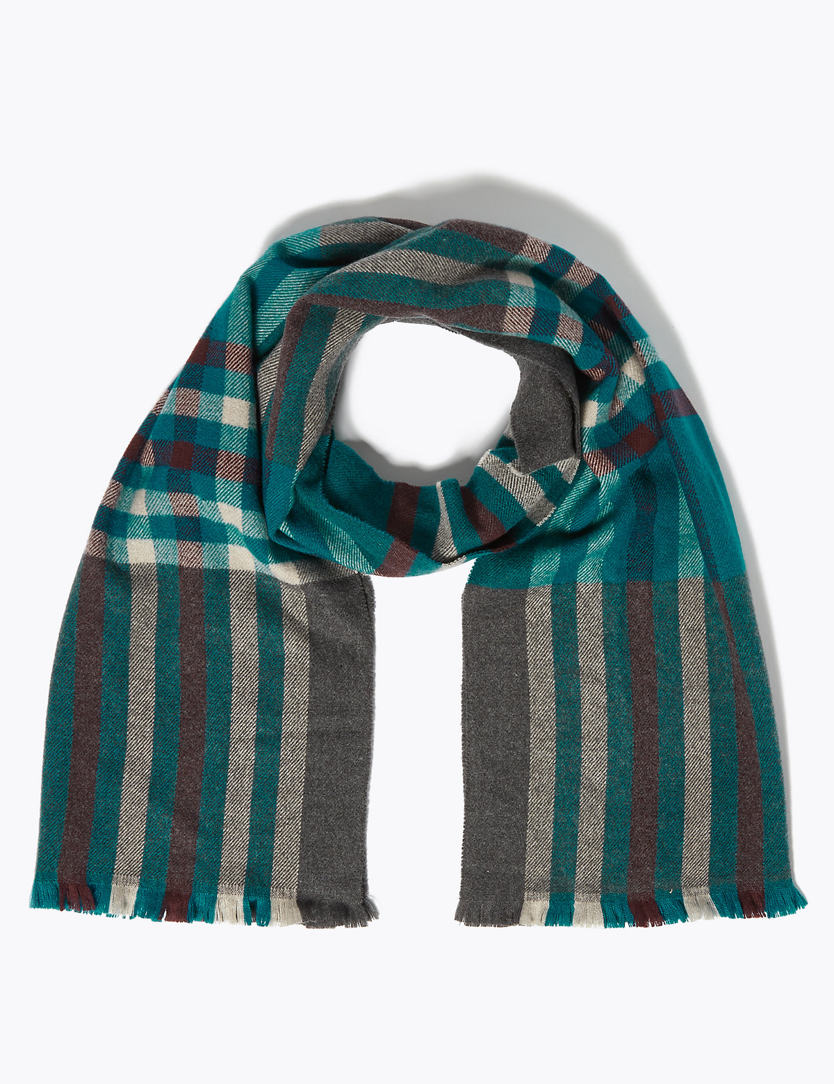 Wider Width Checked Scarf