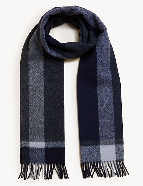 Pure Wool Colour Block Scarf