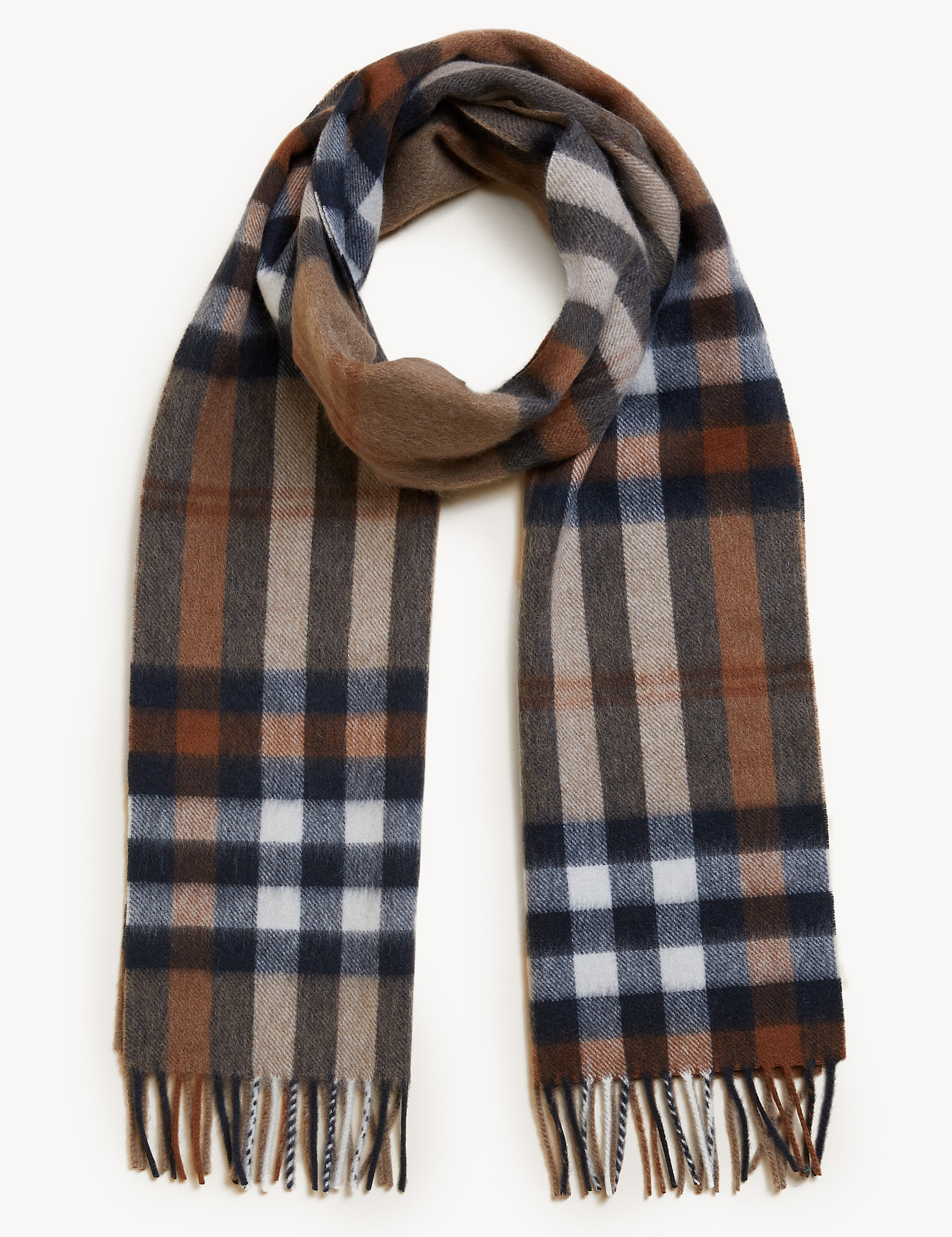 Pure Wool Checked Scarf