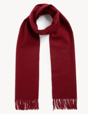 Autograph Mens Pure Cashmere Scarf - Red, Red,Black,Navy,Charcoal Mix