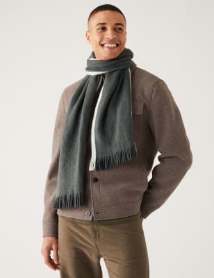 

Mens M&S Collection Supersoft Colour Block Scarf - Green Mix, Green Mix