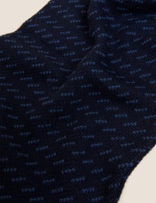 

Mens M&S Collection Strickschal mit Norwegermuster - Navy Mix, Navy Mix