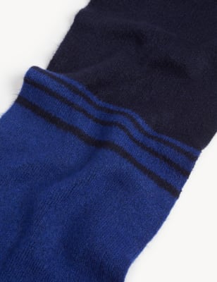 

Mens M&S Collection Colour Block Scarf - Blue Mix, Blue Mix