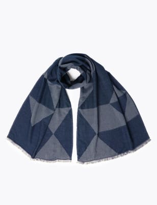 &Eacute;charpe style couverture &agrave; motif losanges fa&ccedil;on jacquard