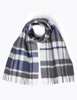 &Eacute;charpe en laine de m&eacute;rinos &agrave; carreaux