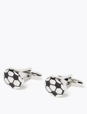  Boutons de manchette ballon de football - Silver