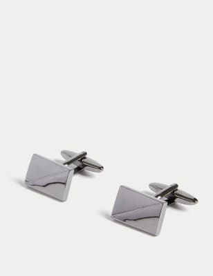 Mens M&S Collection Metal Cufflinks - Gunmetal, Gunmetal