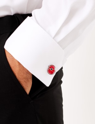 

Mens M&S Collection Poppy Collection® Poppy Cufflinks - Red Mix, Red Mix