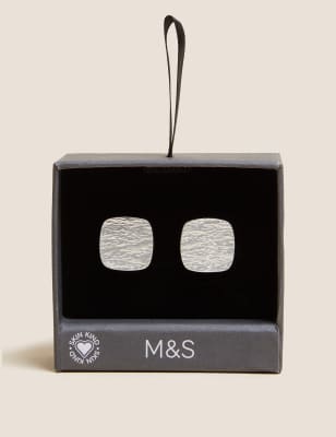 

Mens M&S Collection Textured Cufflinks - Silver Mix, Silver Mix