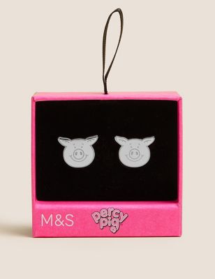 Mens M&S Collection Percy Pig™ Cufflinks - Silver