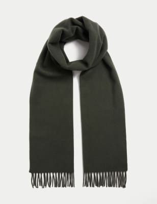 

Mens Autograph Merino Wool Scarf - Dark Khaki, Dark Khaki