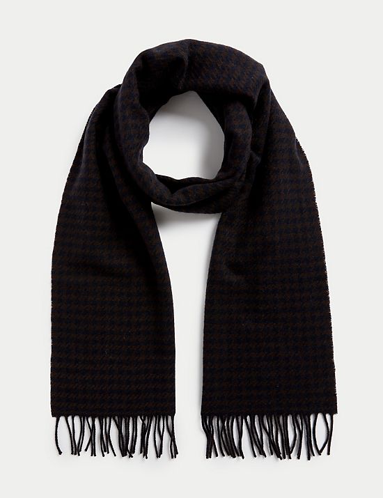 Pure Lambswool Puppytooth Scarf