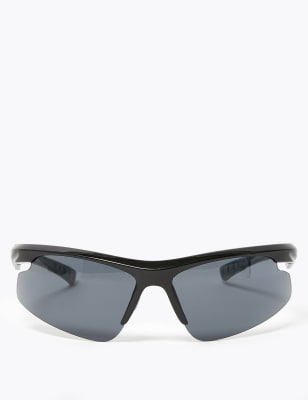  Lunettes de soleil style sport à monture couvrante - Black