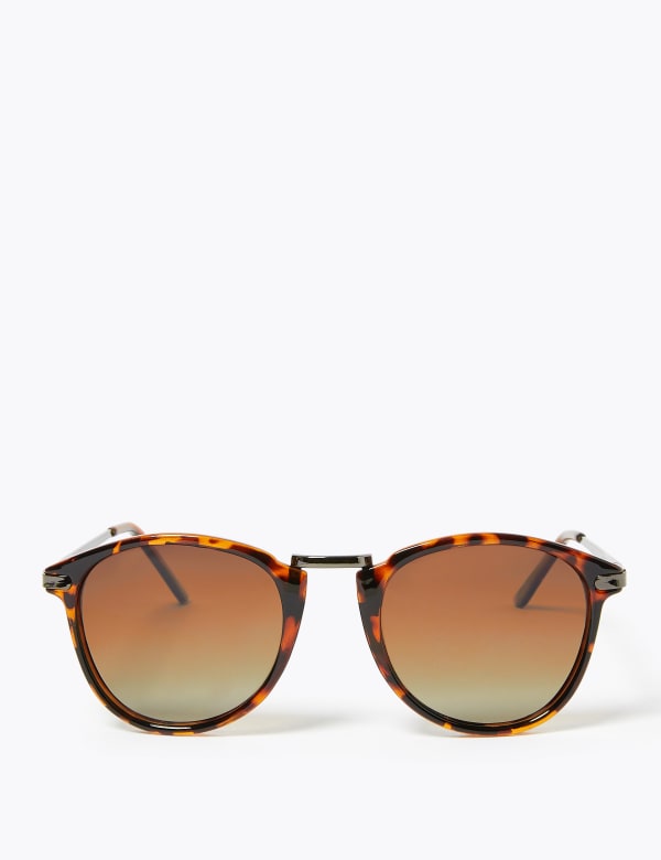 Round Tortoiseshell Polarised Sunglasses