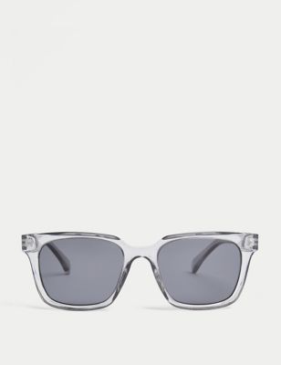 M&S Mens D Frame Polarised Sunglasses - Grey, Grey