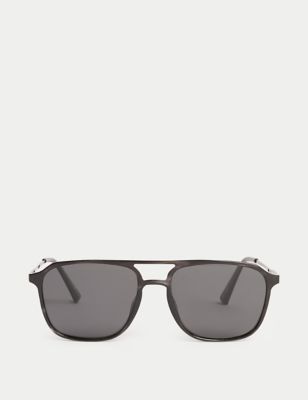 M&S Men's Aviator Sunglasses - Dark Grey, Dark Grey