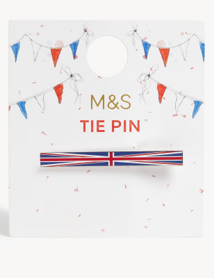 

Mens M&S Collection Men's Union Jack Tie Pin - Silver Mix, Silver Mix