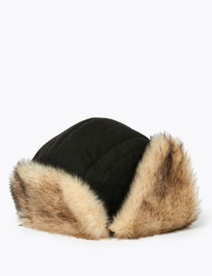 M&S Mens Faux Fur Trapper Hat with Thermowarmth 