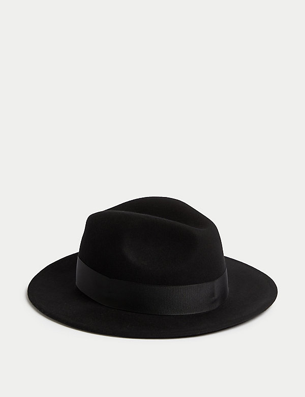 قبعة فيدورا من الصوف الصافي بتقنية Stormwear™ - QA