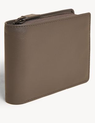 Leather Zip Bi-Fold Cardsafe™ Wallet | M&S JP