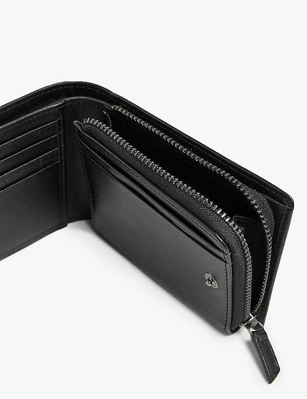 Leather Zip Bi-Fold Cardsafe™ Wallet - MK
