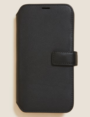 

M&S Collection Funda de piel para iPhone 11Mens - Negro, Negro