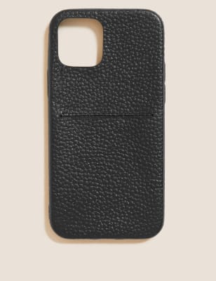 

Mens M&S Collection Leather iPhone 12 Case - Black, Black