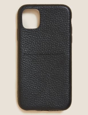 

Mens M&S Collection Leather iPhone 11 Case - Black, Black