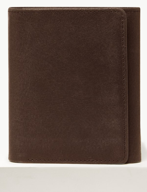 Leather Tri-fold Wallet with Cardsafe™