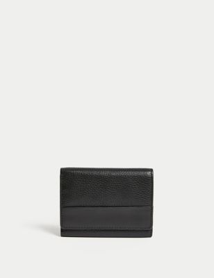 Autograph Mens Leather Tri-fold Wallet - Black, Black