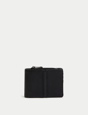 M&S Mens Bi-Fold Wallet - Black, Black