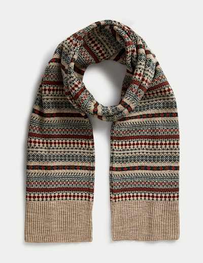 Fair Isle Knitted Scarf