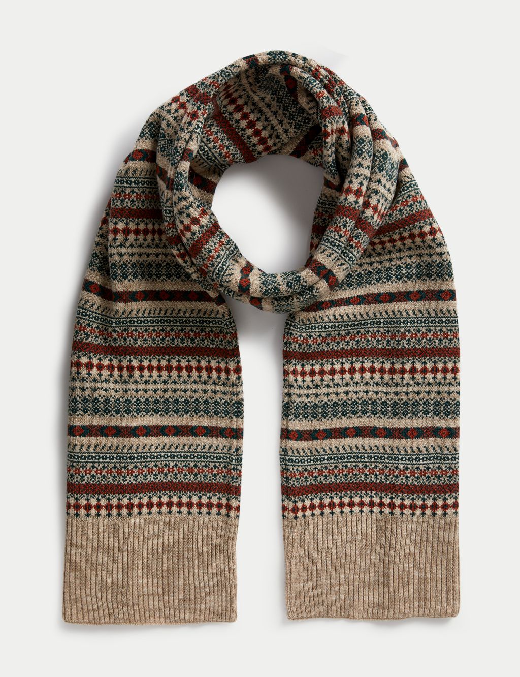 Fair Isle Knitted Scarf image 1