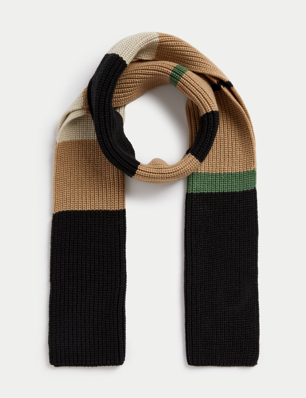 Knitted Colour Block Scarf image 1