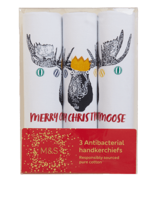 

Mens M&S Collection 3er-Pack antibakterielle Taschentücher aus reiner Baumwolle - Weiss Melange, Weiss Melange
