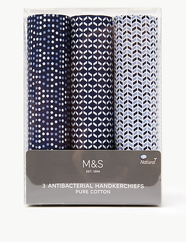 Supplement Mogelijk Philadelphia Set van 3 katoenen zakdoeken met print | M&S NL