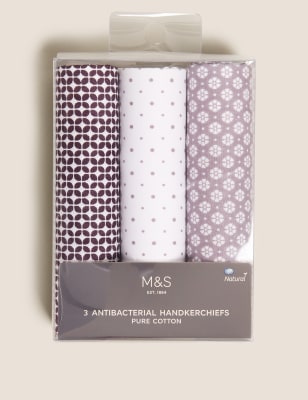 3pk Purple Ditsy Handkerchiefs - IS