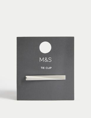 Men Metal Silver Tone Simple Necktie Tie Bar Clasp Clip (Sliver)