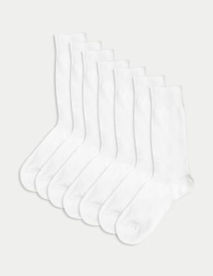 

M&S Collection Pack de 7 calcetines de algodón Cool & Fresh™Mens - White, White