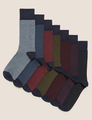 

Mens M&S Collection 7pk Cool & Fresh™ Socks - Autumn Multi, Autumn Multi