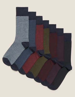 

M&S Collection Pack de 7 pares de calcetines Cool & Fresh™Mens - Autumn Multi, Autumn Multi