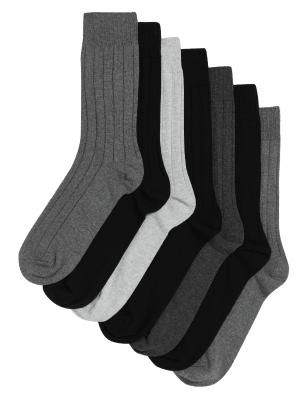 

Mens M&S Collection 7er-Pack Cool & Fresh™-Socken mit verschiedenen Mustern - Grey Mix, Grey Mix