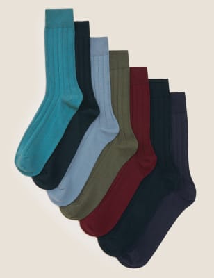 

Mens M&S Collection 7er-Pack Cool & Fresh™-Socken mit verschiedenen Mustern - Multi, Multi